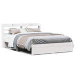 vidaXL Cadre de lit avec tête de lit sans matelas blanc 140x190 cm