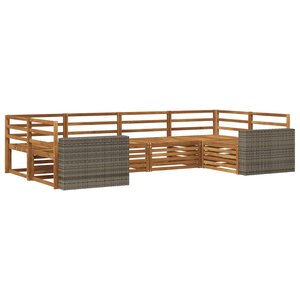 vidaXL Ensemble de canapés d'extérieur 6 pc Naturel