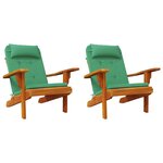 vidaXL Coussins de chaise 2 pc Tissu Oxford Vert 58 x 77 x 4 5 cm