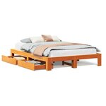 vidaXL Cadre de lit sans matelas cire marron 140x200cm bois pin massif