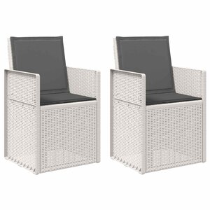 vidaXL Chaises de jardin salle à manger 2 pc Blanc et anthracite PP