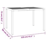 vidaXL Table de jardin anthracite 110x80x72 cm acier
