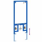 vidaXL Support mural de salle de bain Bleu 50 x 17.5 x 136 cm Acier