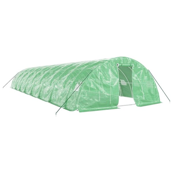 vidaXL Serre avec cadre en acier vert 80 m² 16x5x2 3 m