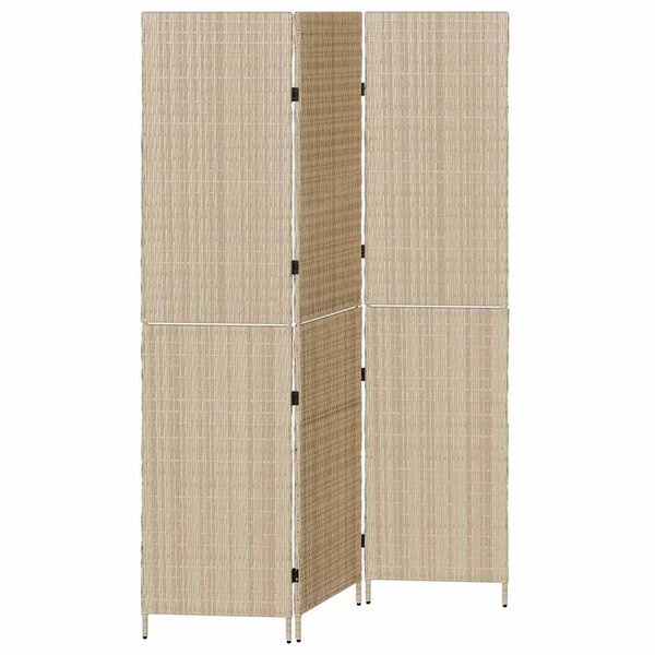 vidaXL Paravent Beige 147 x 180 cm polyrotin