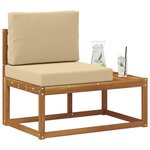 vidaXL Canapé d'extérieur en bout avec coussin Naturel 91 x 63 x 73 cm