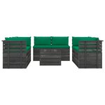 vidaXL Salon palette de jardin 9 Pièces avec coussins Bois de pin massif