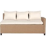 Salon de jardin 5 personnes - Acier et résine tressée - Beige