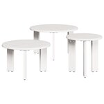 vidaXL Table basse 3 Pièces Blanc 47 5 x 47 5 x 27 cm Bois massif en pin