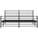 vidaXL Cadre de lit métal sans matelas avec pied de lit noir 183x213cm
