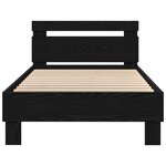 vidaXL Cadre de lit avec LED Chêne noir 90 x 190 cm Bois d'ingénierie