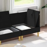 vidaXL Canapé modulaire avec rangement 4 Pièces Noir Tissu