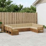 vidaXL Ensemble de canapés d'extérieur 9 Pièces Naturel et Beige