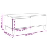 vidaXL Table basse Chêne fumé 90x50x36 5 cm Bois d'ingénierie