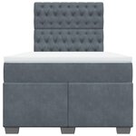 vidaXL Sommier à lattes de lit et matelas Gris foncé 120x200cm Velours