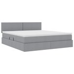 vidaXL Lit de rangement LED avec matelas Gris clair 160 x 200 cm Tissu