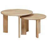 vidaXL Tables basses gigognes 2 Pièces Noir Bois de mangue massif