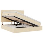 vidaXL Lit avec rangement et matelas Crème 180 x 200 cm tissu