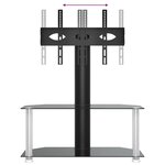 vidaXL Meuble TV d'angle 2 niveaux pour 32-70 pouces noir argenté
