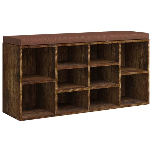 vidaXL Banc à chaussures Chêne fumé 103x30x48 cm Bois d'ingénierie