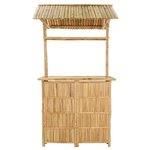 vidaXL Table de bar extérieure Naturel 115 x 95 x 214 cm Bambou