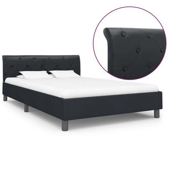 vidaXL Cadre de lit sans matelas noir similicuir 120x200 cm