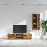 vidaXL Ensemble meuble TV FLORIN Chêne fumé Bois d'ingénierie