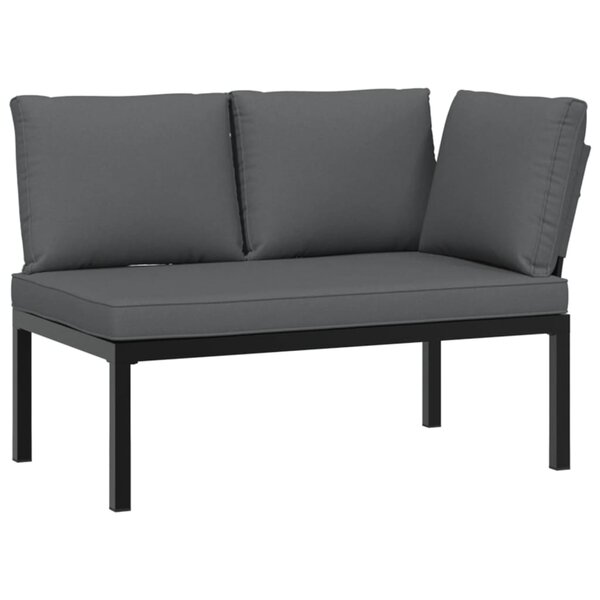 vidaXL Banc de jardin avec coussins noir aluminium