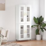 vidaXL Buffet haut Blanc 69 5x34x180 cm Bois d'ingénierie