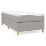 vidaXL Sommier à lattes de lit avec matelas Gris clair 90x200 cm Tissu