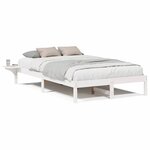 vidaXL Cadre de lit avec tables de chevet Blanc Blanc