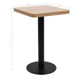 vidaXL Table de bistro marron clair 50x50 cm MDF
