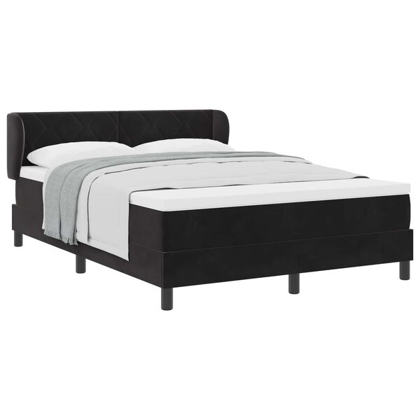 vidaXL Lit à ressorts avec tête de lit Noir 140 x 190 cm Velours