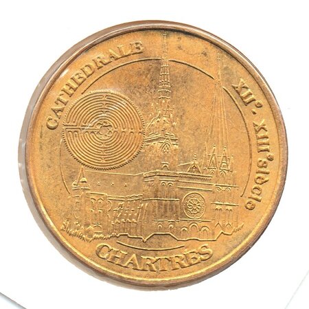 Mini médaille monnaie de paris 2007 - cathédrale de chartres