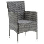 vidaXL Ensemble à manger de jardin coussins 3Pièces Résine tressée Gris