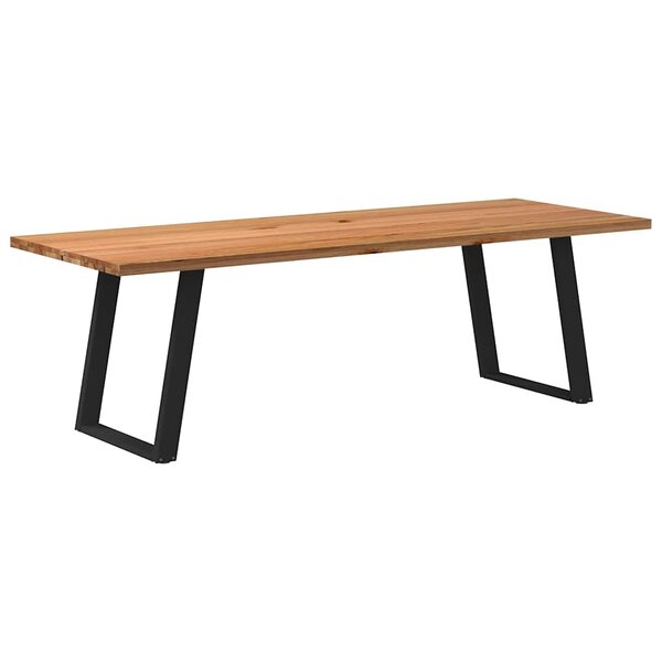vidaXL Table à manger marron clair bois de chêne massif rectangulaire
