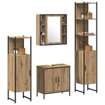 vidaXL Ensemble de mobilier de salle de bain avec étagère 4 Pièces Marron