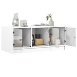 vidaXL Table basse avec portes en verre blanc 102x50x42 cm
