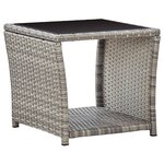 vidaXL Salon de jardin 3 Pièces avec coussins Résine tressée Gris
