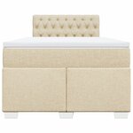 vidaXL Sommier à lattes de lit avec matelas Crème 120x200 cm Tissu