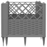 vidaXL Jardinière avec piquets gris clair 43 5x43 5x43 5 cm PP