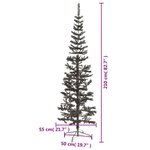 vidaXL Sapin de Noël étroit Noir 210 cm