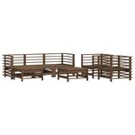 vidaXL Salon de jardin 7 Pièces avec coussins marron miel bois massif
