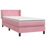 vidaXL Sommier à lattes de lit avec matelas rose 80x220 cm velours