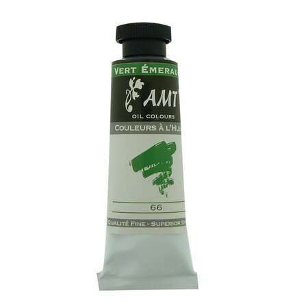 Peinture à l'huile fine en tube vert émeraude 45ml - amt