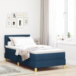vidaXL Lit à ressort avec matelas & LED bleu 90x200 cm en tissu