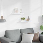 vidaXL Étagères à rebord pour cadre photo 2 Pièces Blanc 40x9x3 cm MDF