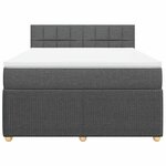 vidaXL Sommier à lattes de lit avec matelas Gris foncé 140x190cm Tissu