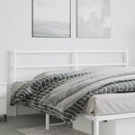 vidaXL Tête de lit métal blanc 193 cm