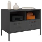 vidaXL Meuble TV noir 68x39x50 5 cm acier laminé à froid